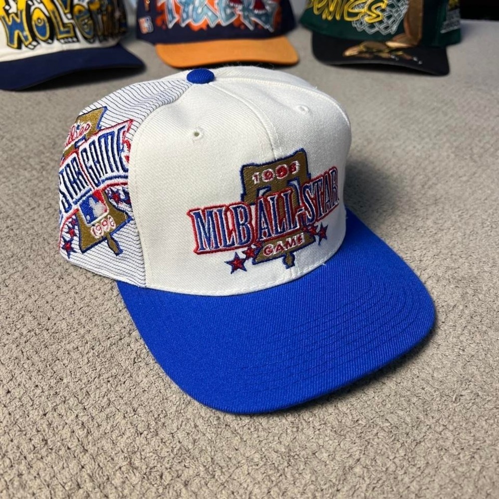 Vintage 1996 MLB All Star Game Sports Specialties Snapback Hat White Blue OSFA